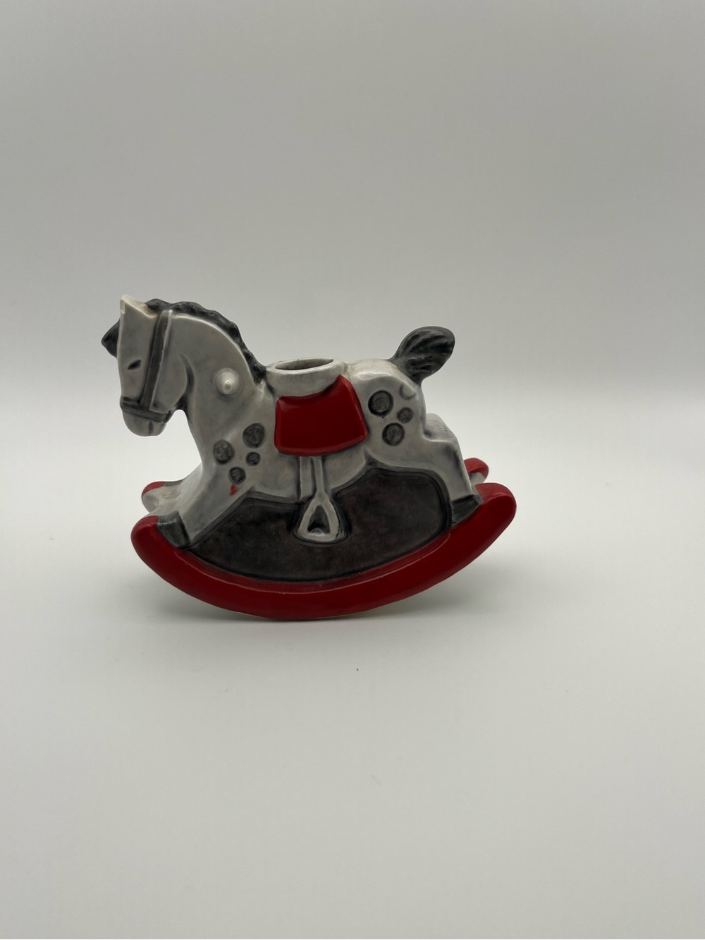 Goebel Gray Rocking Horse Candlestick Figurine
